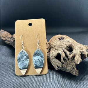 Resin and wood earrings